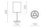 NYC/RON 15/20 asztali lámpa  Polycotton fekete/króm 230V LED E27 15W