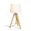 ALVIS/AMBITUS 30 asztali lámpa  Polycotton fehér/bambusz 230V LED E27 15W