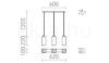 LIZ III 60 függő lámpa fekete üveg/króm 230V LED E27 3x15W
