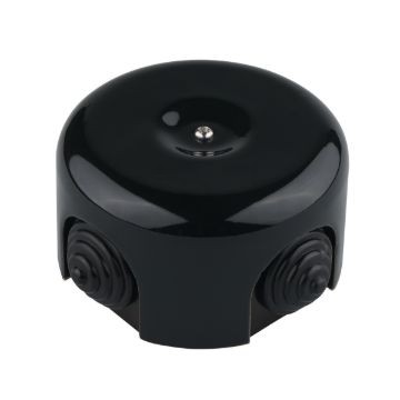 Fekete porcelán falonkívüli kötődoboz 90x45mm