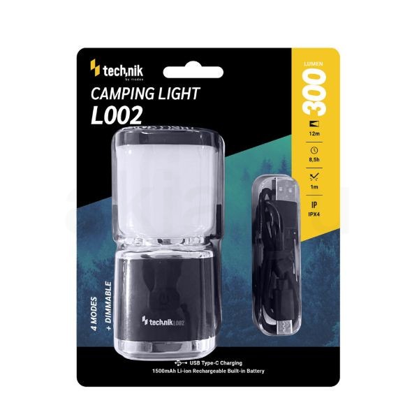 Technik Kempinglámpa L002 (akkumulátoros - 1500mAh) (300 lumen)