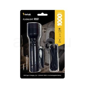 Technik Elemlámpa R10 +focus (+1x18650 2200mAh) W-Laser LED + USB-C (1000 lumen)